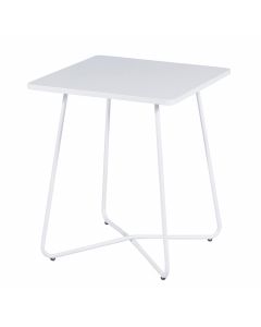 Table métal blanc mat